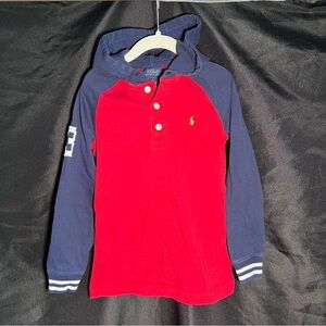 Polo by Ralph Lauren Kids Red and Blue Hooded Shirt